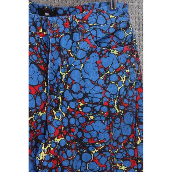 Obey Propaganda Jeans Mens Size 30 Multicolor Paint Splatter Regular Straight - Picture 3 of 13